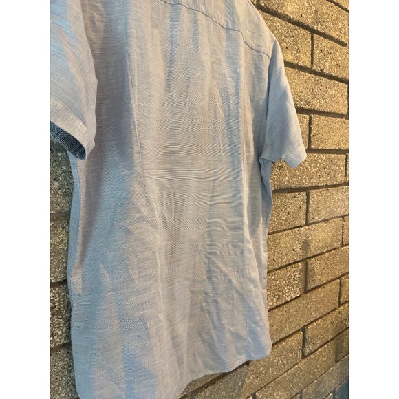 Ted Baker Mens Light Blue Short Sleeve Button-Up Shirt Size 5 With Patterned Col - Picture 7 of 8